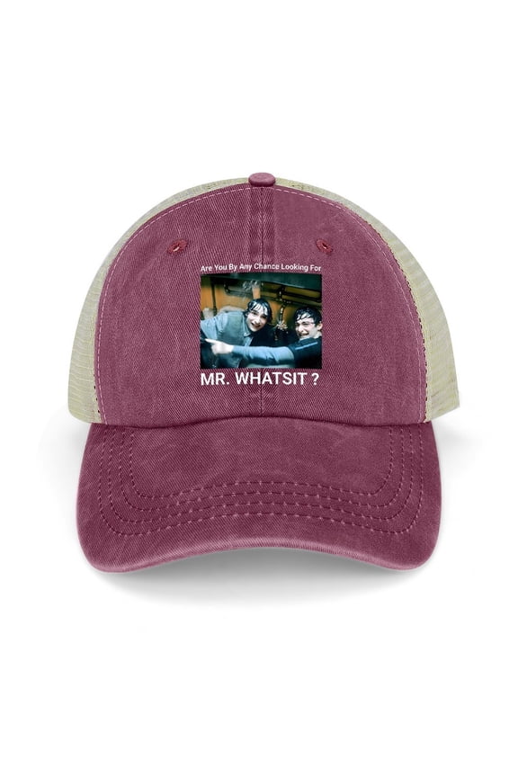 Mr. Whatsit Wine Red Baseball Cap for Men Women, Adjustable Snapback Hats Trucker Hat