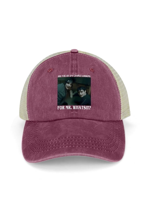 Mr. Whatsit Wine Red Baseball Cap for Men Women, Adjustable Snapback Hats Trucker Hat