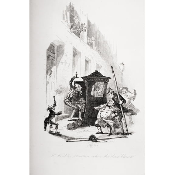 Mr.Winkle's Situation When The Door Blew To.Illustration From The Charles