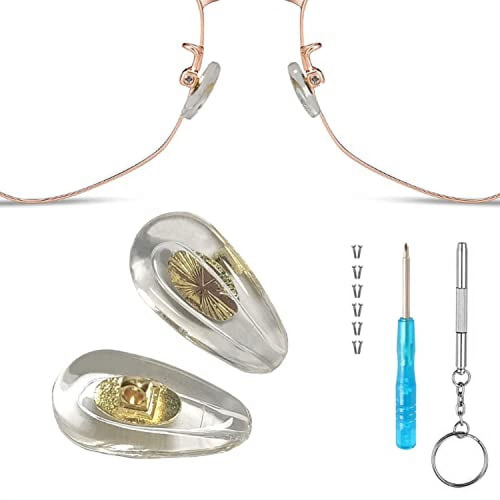 Mr.ZzjOOj Soft Silicone Eyeglass Nose Pads, 6 Pairs Screwin Metal Core