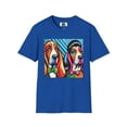 thumbnail image 1 of Mr an Mrs Basset Hounds POPArt3 Unisex Softstyle T-Shirt, 1 of 10