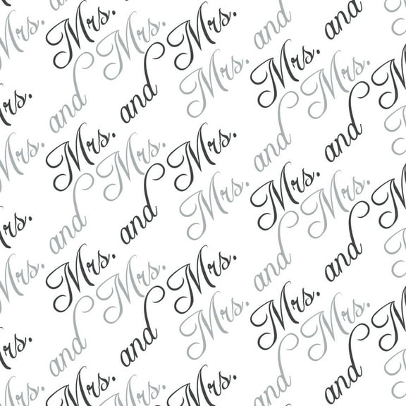 Graphics and More 30" x 72" Mr. and Mr. Black and White Gay Wedding Gift Wrap Paper Roll