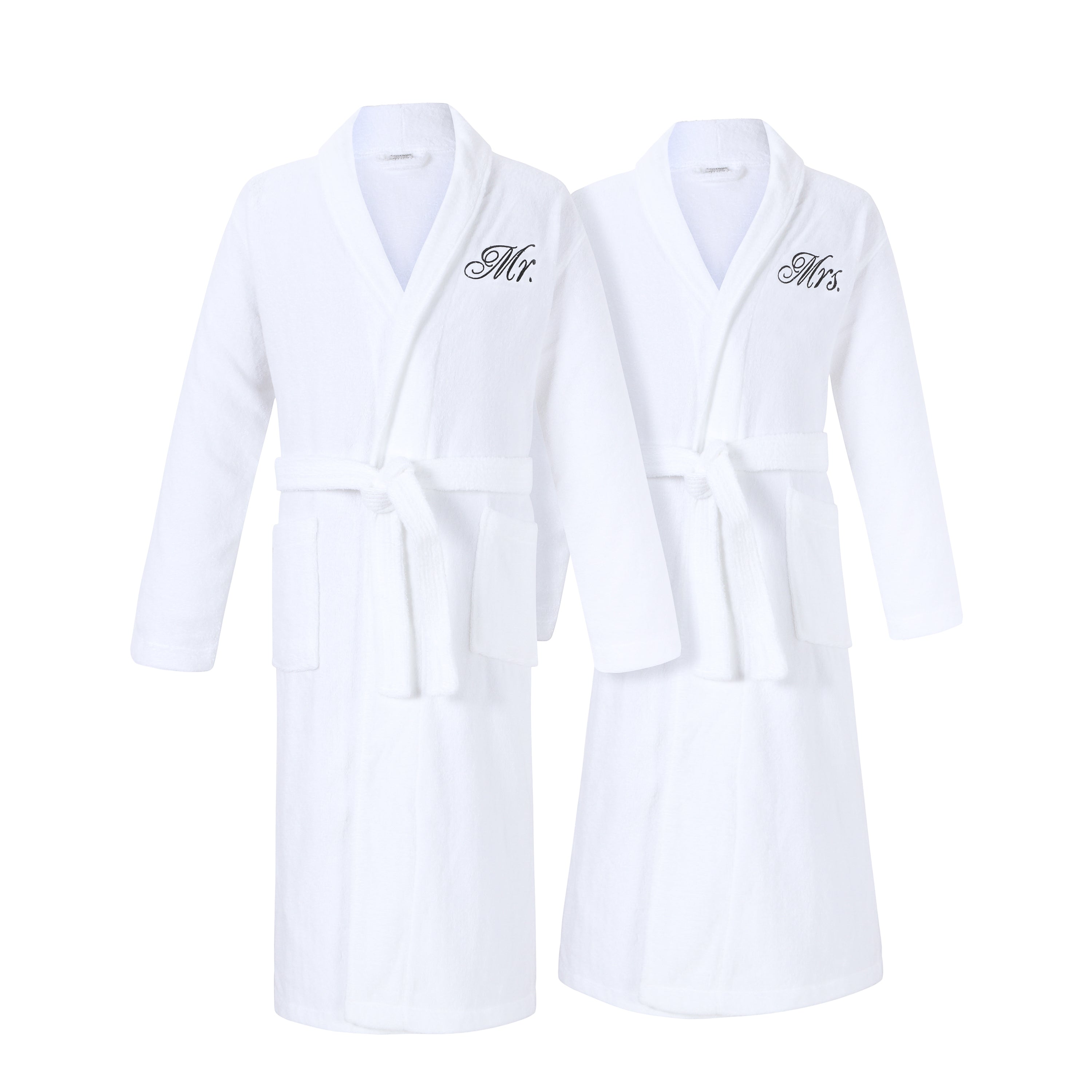 Mr and Mrs Bathrobes Set of Two Terry Matching Couples Robes with Mr