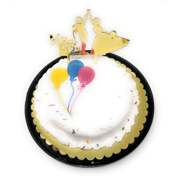 Mr and Mrs Cake Topper Acrylic Love Wedding Cake Topper Bride and Groom Cake Topper TOP004 (Gold)