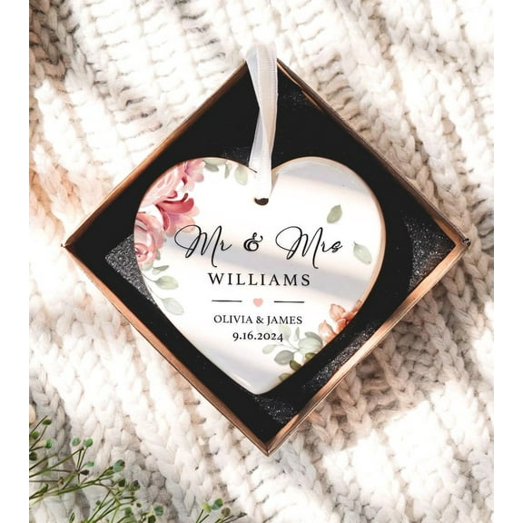 Mr and Mrs Christmas Ornament - Personalized First Christmas Married Keepsake - Wedding Christmas Gift 2025