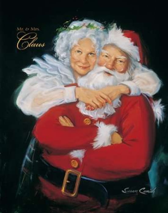 Mr and Mrs Claus Canvas Art - Susan Comish (22 x 28)