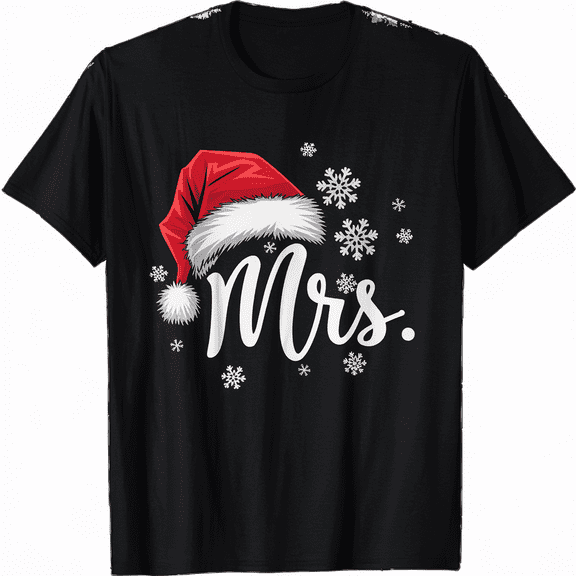 Mr and Mrs Claus Couples Matching Christmas Pajamas Santa T-Shirt