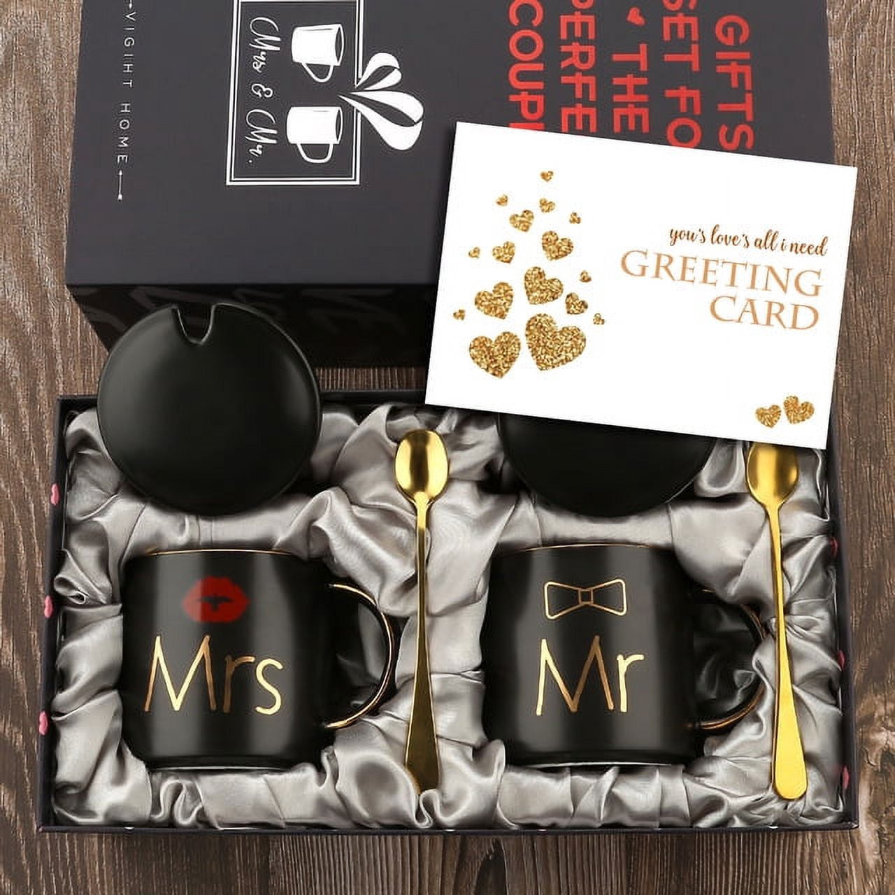 Mr and Mrs Coffee Mugs Cups Gift-Set for Engagement Wedding Bridal ...