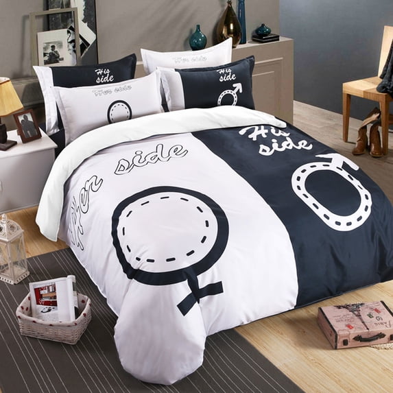 Mr and Mrs Couple Duvet Cover for Women Romantic Valentines Gift Microfiber Quilt Cover for Bedroom ration King