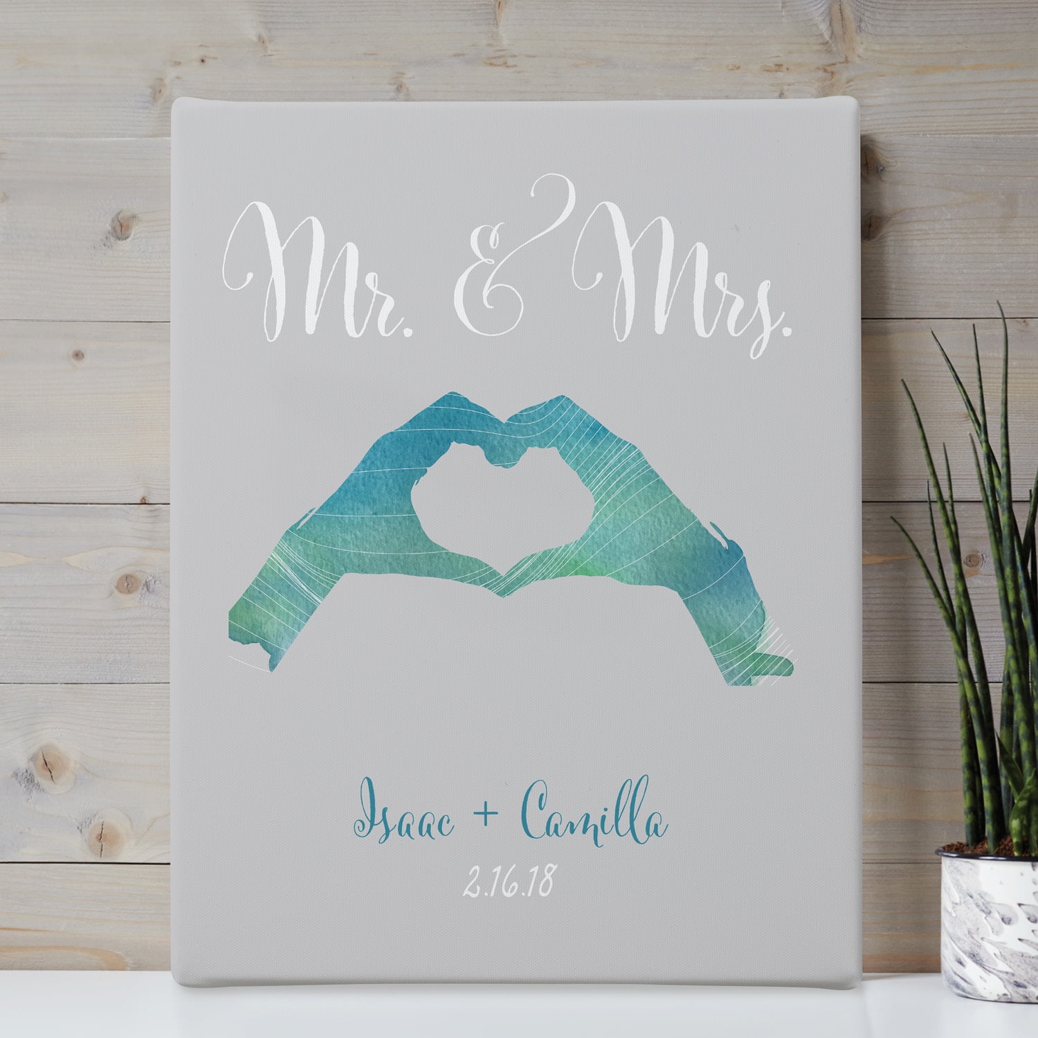 Mr. and Mrs. Personalized 11 x 14 Canvas