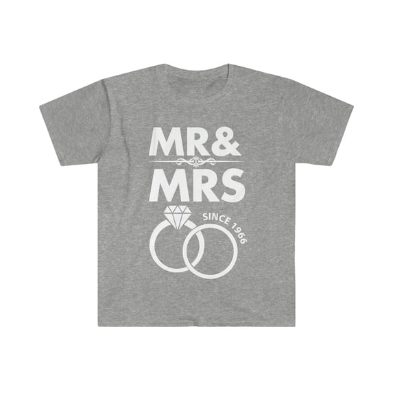 Mr and Mrs Since 1966 Wedding Anniversary Unisex T-shirt S-3XL