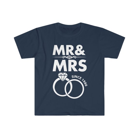 Mr and Mrs Since 1986 Wedding Anniversary Unisex T-shirt S-3XL