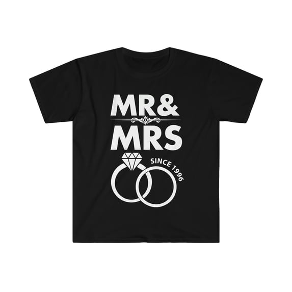 Mr and Mrs Since 1996 Wedding Anniversary Unisex T-shirt S-3XL