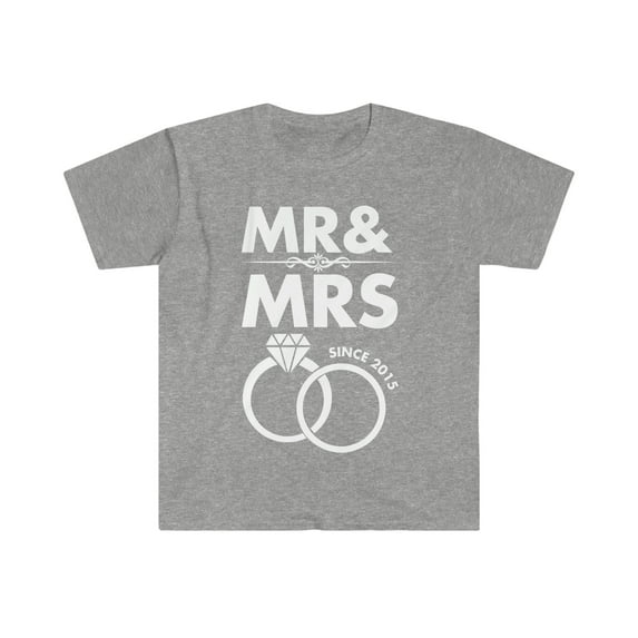 Mr and Mrs Since 2015 Wedding Anniversary Unisex T-shirt S-3XL