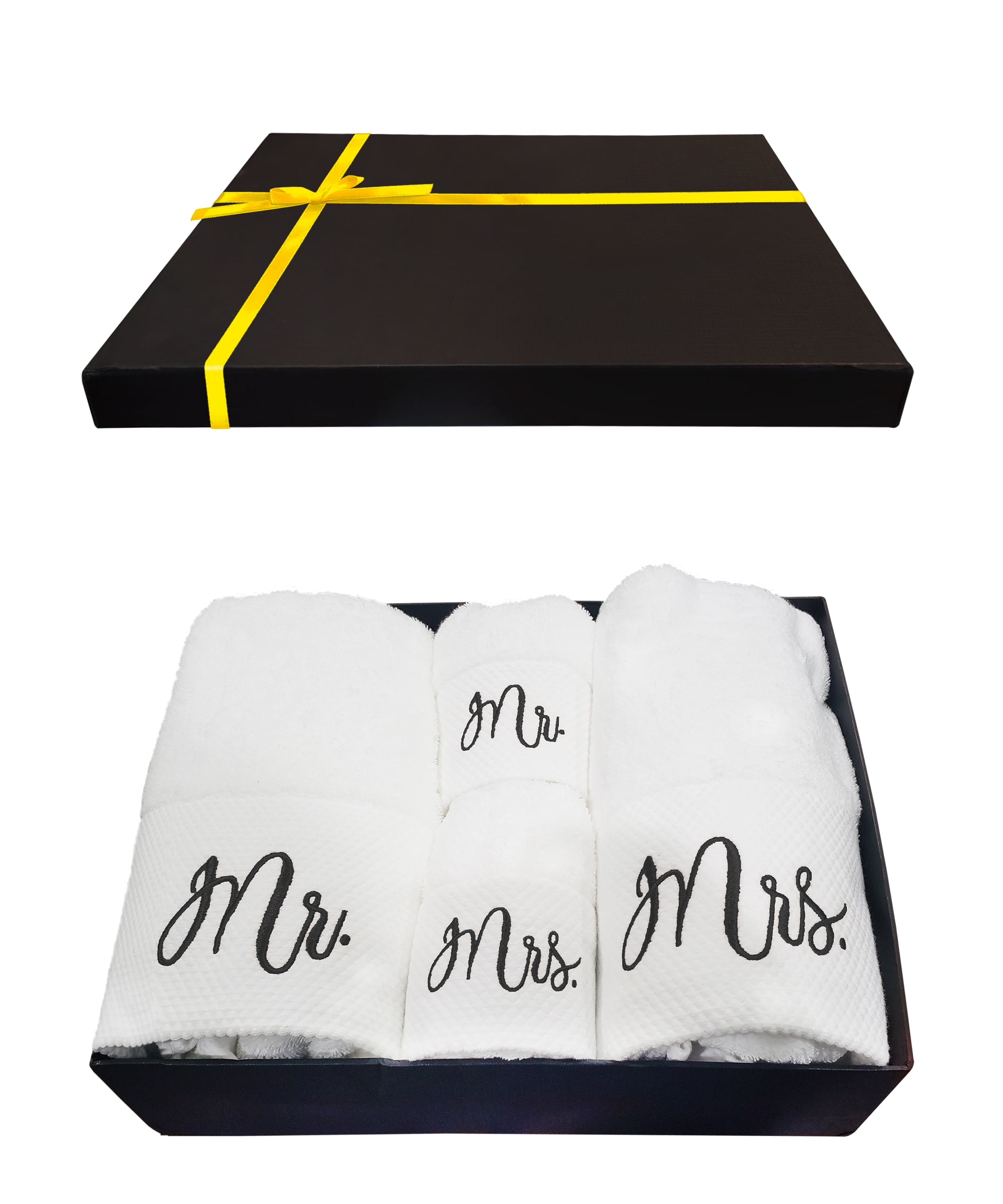Mr and Mrs Towels Set with Gift Box 4 Pack Bath and Hand Towels for Couples Walmart
