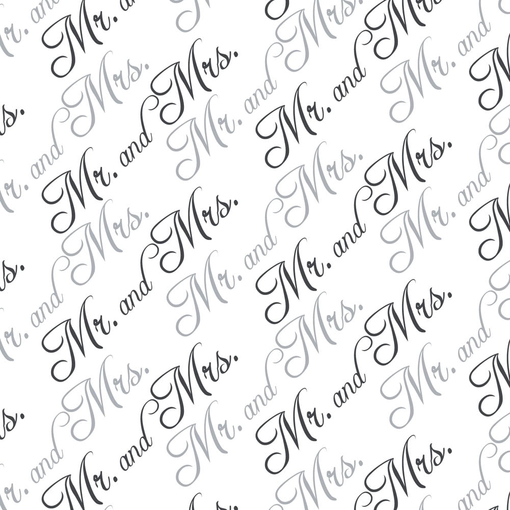Mr. and Mrs. Wedding Black and White Premium Gift Wrap Wrapping Paper