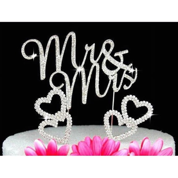 Mr. and Mrs. Wedding Cake Topper, by Crystal Cake Toppers