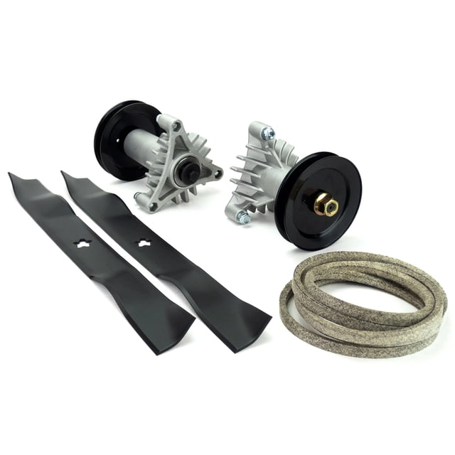 54" Lawn Mower Rebuild Kit Spindles Blades Pulleys Belt For Husqvarna