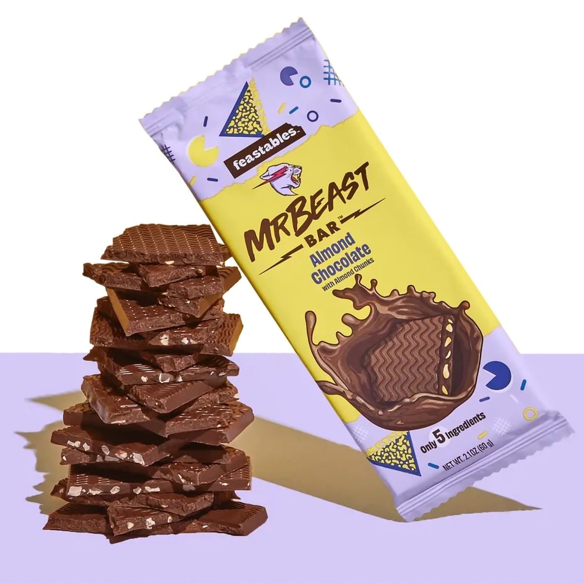 Mr. Beast Bar Almond Chocolate With Almond Chunks (Chocolat au ''lait' – Oh  My Gomme!