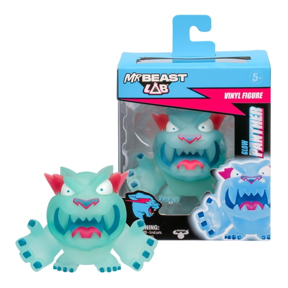 MrBeast Lab Collectible Vinyl Figures Glow Panther, 3.5"Tall, Premium Display Box, Ages 5+