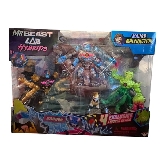 MrBeast Lab Hybrids - Major Malfunction Pack Exclusive, 4 exclusive figures inside