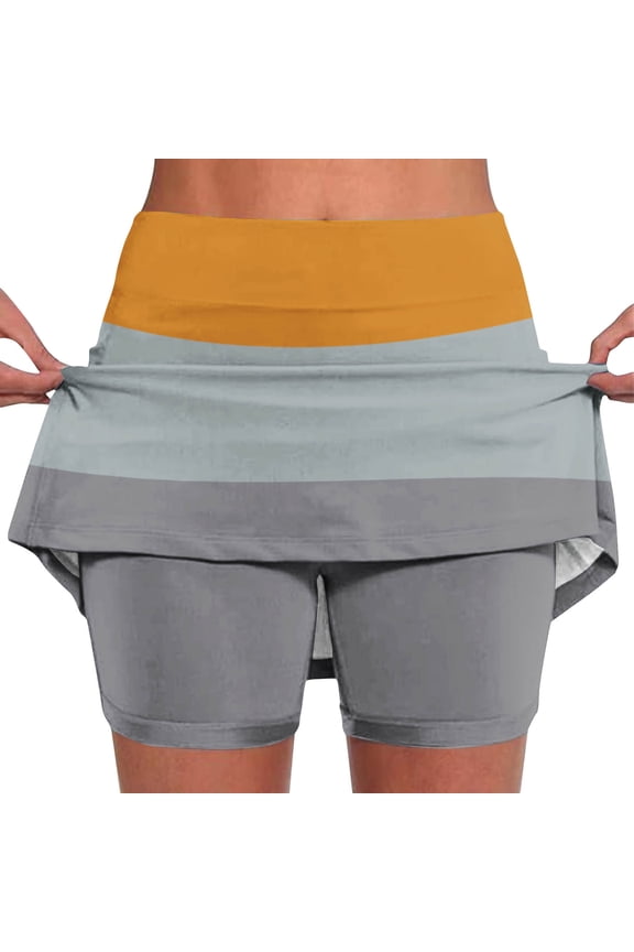 Under 10! Women Summer Pants,Women Pants,Mid-Waist Skirt Pants,Casual Design,Sporty Fit,Bottoming Skirt Design,Comfortable Shorts for Women,Orange|L