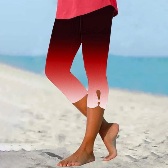 Mrasaso Big Sales! Halara Shorts,Women Pants,High Waisted Printed Capris,Slim Fit Yoga Pants,Matching Gym Design,Comfortable Summer Wear for Women,Red|M