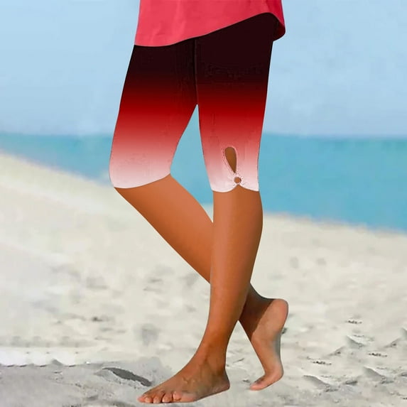 Mrasaso Clearance Items! Crz Yoga Shorts,Women Pants,High Waisted Printed Capris,Slim Fit Yoga Pants,Matching Gym Design,Comfortable Summer Wear for Women,Multicolor|L