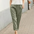 thumbnail image 1 of Mrasaso Cotton And Linen Pants Women Sweatpants Women Solid Trendy Party Plus Size Pocket Casual Wide Leg Loose Full Length Pants for Women Dress Pants Women Clearance 3XL, 1 of 6