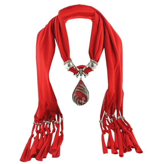 Mrasaso Get It Today,Women Scarf,Women's Cotton Linen Necklace Pendant Scarf Ethnic Style Soft Necklace Scarf Elegant and Trendy Accessory for Casual and Boho OutfitsRed Free Size