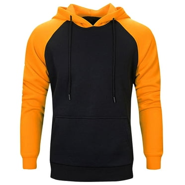 Mrasaso Hoodies for Men Pullover Hooded Sweatshirt with Pocket, Fashion Hoodies Long-Sleeve Color Block Workout Sweatshirt on Clearance