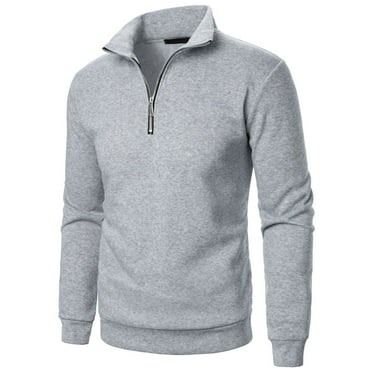 Mrasaso Men's Quarter Zip Pullover Fashion Sweatshirts Lightweight Long Sleeve Fleece Sweatshirt Shirt on Clearance S