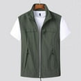 thumbnail image 1 of Mrasaso Mens T-Shirts Summer Savings Clearance Men's Thin Sports Multi-Bag Casual Quick-Drying Loose Vest Mountaineering Tooling Outdoor Vest Jackets Army Green XXXXXL, 1 of 9