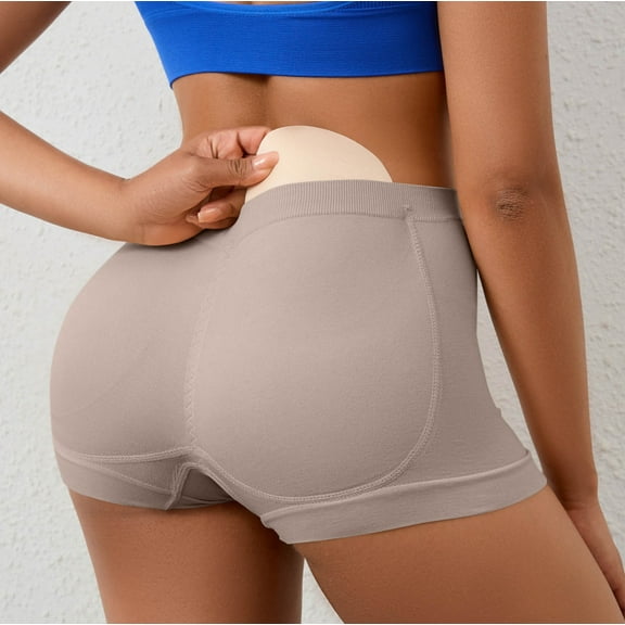 Mrasaso Padded Underwear for Women Butt Lifter Panties Booty Pads Butt Enhancer Boyshorts Shapewear Briefs