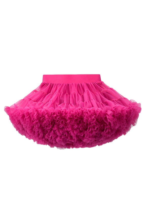 Under 10,Women Dress,Girls’ Short Soft Yarn Breathable Princess Skirt,Children's Clothing,Mesh Puffy Skirt for Special OccasionsHot Pink M