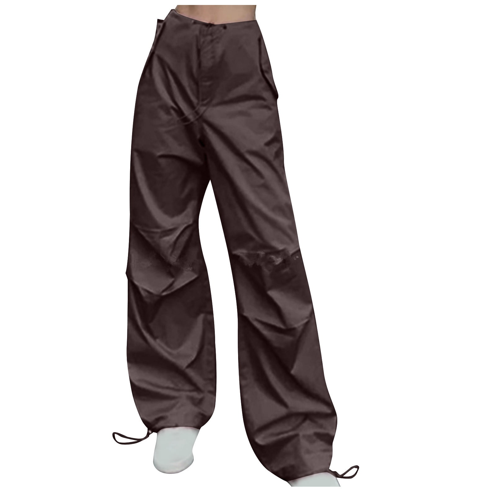 Mrat Adjustable Waist Cargo Pants Women Cargo Work Pants Loose Pants for Women Fall Wide Leg