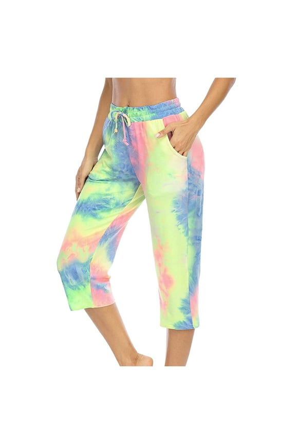 Ankle Length for Women Stretch Yoga Leggings Running Checke Pants Scrub Pants Jogger Style Gym Print Length Active Pants Green_A XXL