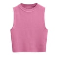 thumbnail image 1 of Mrat Athletic Tank Tops for Women Knit Tank Tops for Women Crewneck Sleeveless Stretchy Athletic Tops Pullover Casual Trendy Sweater Vests Blouses Tops S-418 Pink-a S, 1 of 7