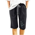 thumbnail image 1 of Mrat Baggy Cargo Pants Ladies Fashion Women Casual Loose Shorts Elastic Waist Summer Half Pants Soccer Shorts Women S-174 Black XXL, 1 of 4