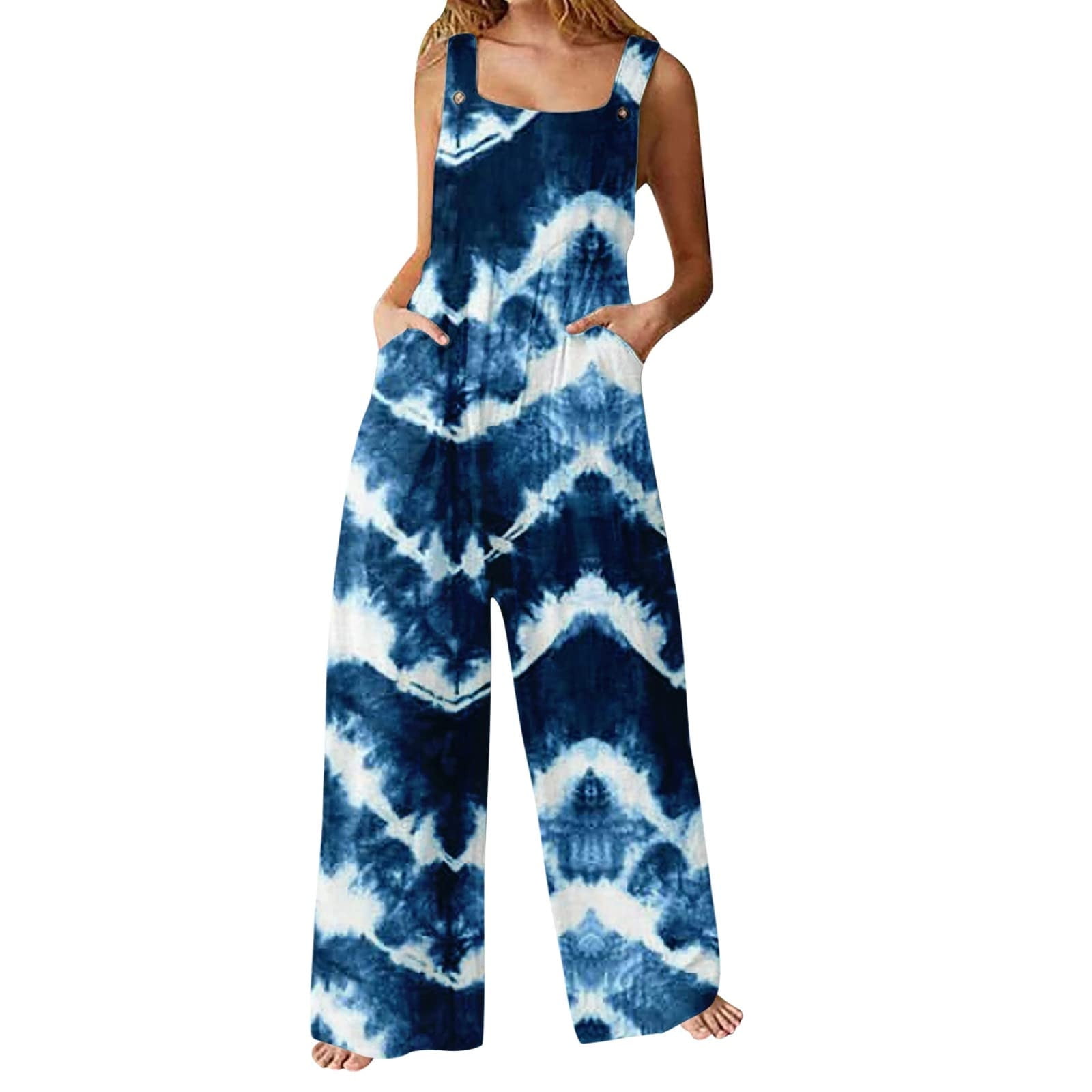 Mrat Beach Rompers Trendy Women Casual Cold Shoulder Jumpsuit Printing ...