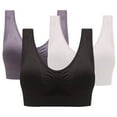 thumbnail image 1 of Mrat Bralettes for Women 3-Pack Women Sports Bra without Wire Free Support Yoga Running Underwears Padded Training Bras for Women S-2146 Multicolor 2Xl, 1 of 9