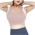 thumbnail image 1 of Mrat Bralettes for Women Padded Yoga Bra for Women Padded Push up Sports Bra Athletic Running Sports Bra Workout Bra Yoga Bralettes Plus Size Cropped Tank Tops S-133 Pink-A S, 1 of 6