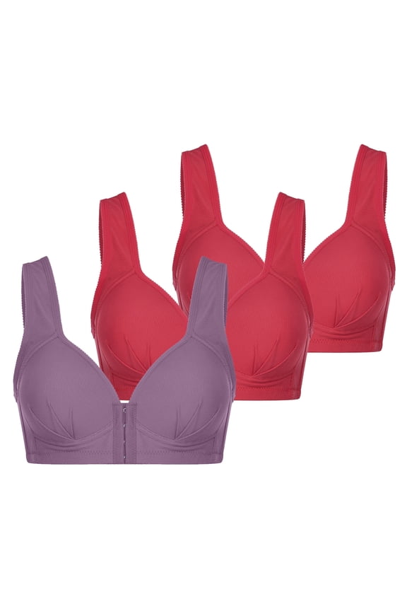 Mrat Bralettes for Women Plus Size Seamless Bralette Women Bralette Bra Style M-837 Women Size Padded Bralettes Female V-Neck Hook and Eye Bra Closure Lace Bralette Purple L