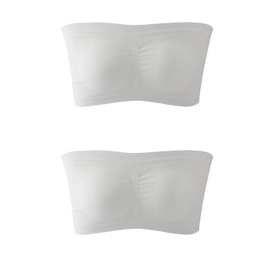 Mrat Bralettes for Women with Support Women's Stretch Strapless Bra,Summer Bandeau Bra,Plus Size Strapless Bra,Comfort Wireless Bra Comfortable Seamless Bra for Women S-508 White 3Xl