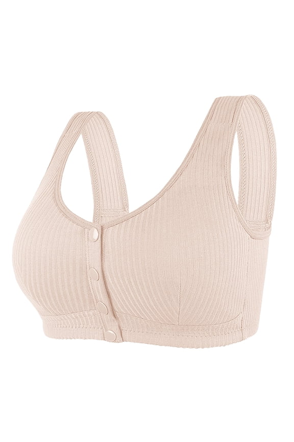 Bras for Women Sports Bras Women Plus Size Push-Up Bra Style M-70 Women's Plus Size Female Bralette V-Neck Front Snap Bra Closure Lace Bralette Beige 3XL
