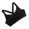 thumbnail image 1 of Mrat Bras for Women Comfort Seamless Bra Womens Seamless Ribbed Sports Bra Racerback Padded Slim Fitting Bras Underwear Gathered Suspender Bralettes S-202 Black L, 1 of 4