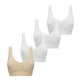 thumbnail image 1 of Mrat Bras for Women No Wire 4-Pack Women Plus Size Bras with Padded Seamless Sleepwear Yoga Bra Wireless Underwear Bralettes Ladies Sports Bras Multipack S-52 Beige XXL, 1 of 5