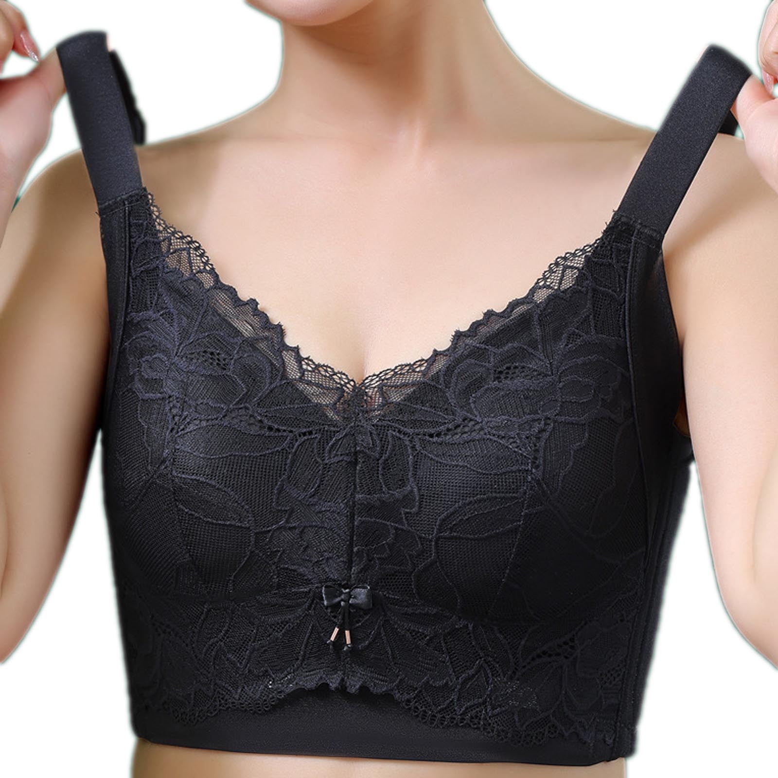 Mrat Bras for Sagging Breasts Thin Without Sponge Large Size Snap Front