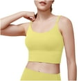 thumbnail image 1 of Mrat Bras for Women Wirefree Bralette Womens Running Bra Workout Cropped Tank Tops Longline Sports Bra Push up Bralettes Sports Bra Tank S-4 Yellow L, 1 of 5