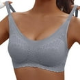 thumbnail image 1 of Mrat Bras for Women Woman Tops Bra No Rims Underwears Base Style Sports Base Underwears Bras for Women No Underwire S-1544 Gray L, 1 of 4